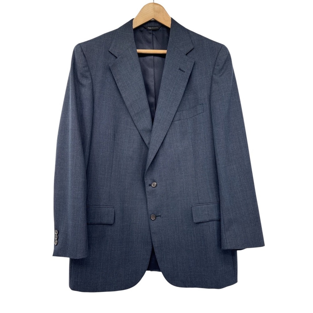 Polo University Club Ralph Lauren Blazer Men L Blue‎ Wool USA Made Dillard's